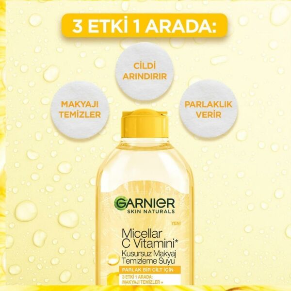 GARNİER MİCELLAR C VİTAMİNİ MAKYAJ TEMİZLEME SUYU 400 ML