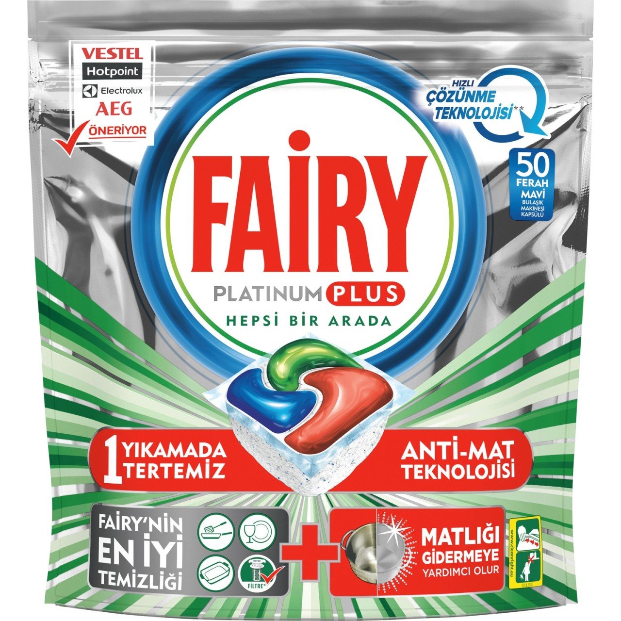 Fairy Platinum Plus Bulaşık Makinesi Detarjanı 50' li Kapsül