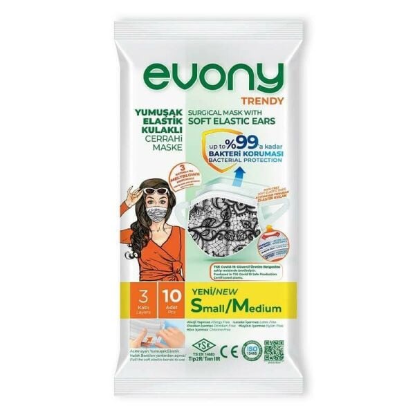 Evony Small / Meduim Desenli Maske 10 Adet