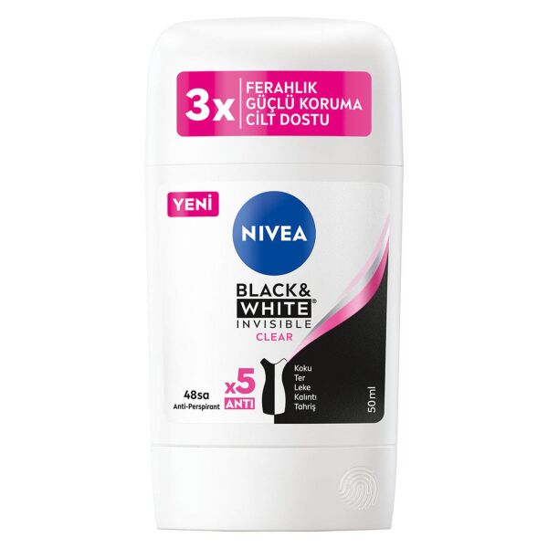 NİVEA BLACK WHİTE INVISIBLE CLEAR BAYAN STİCK 50