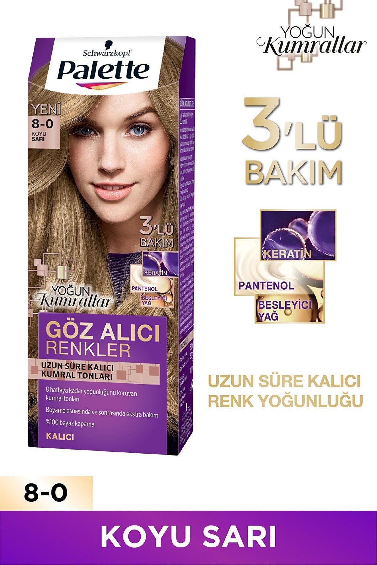 Palette Göz Alıcı Renkler 8-0 Koyu Sarı Saç Boyası