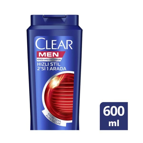 Clear Men Hızlı Stil  2'si 1 Arada Şampuan 600 ml