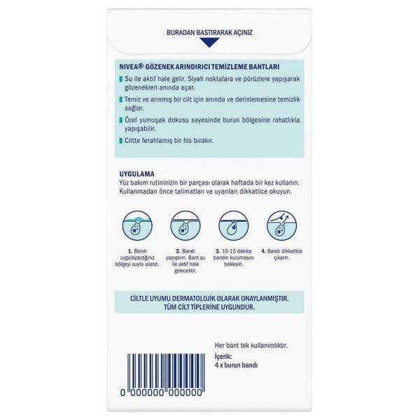 Nivea Gözenek Arındırıcı Temizleme Bantları 4 Adet