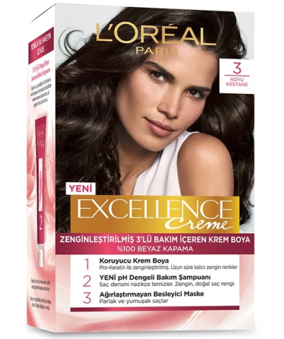 Excellence Creme Boya 3 Koyu Kestane