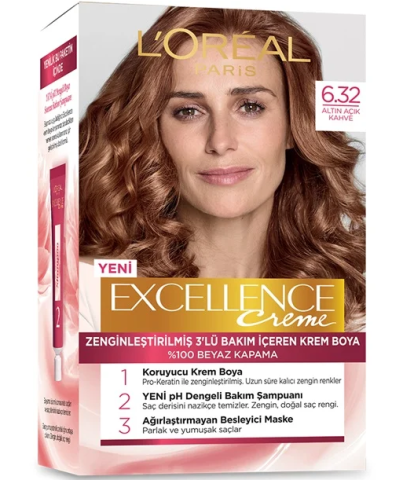 Excellence Creme Boya 6-32 Altın Açık Kahve