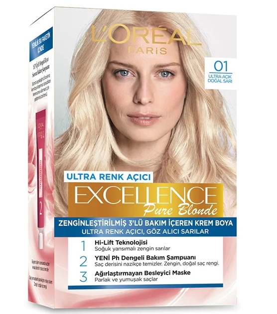 Excellence Creme Boya 01 Ultra Açık Doğal Sarı