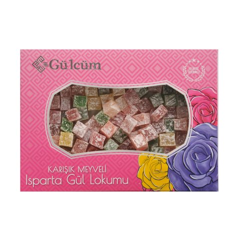 Gülcüm Çifte Kavrulmuş Meyveli Gül Lokumu 450 gr