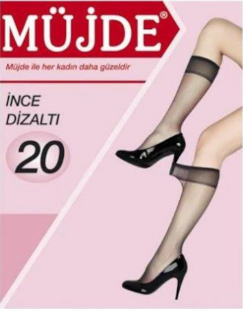 Müjde Siyah Diz Altı Çorap