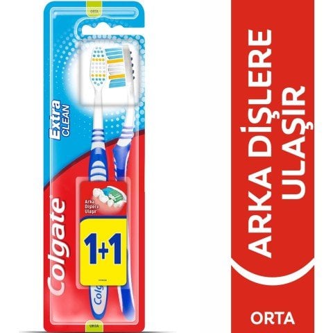 Colgate Extra Clean 1+1 Orta Sert Diş Fırçası