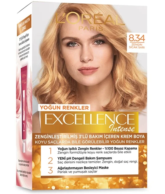 Excellence Intense Boya 8-34 Zengin Sıcak Sarı