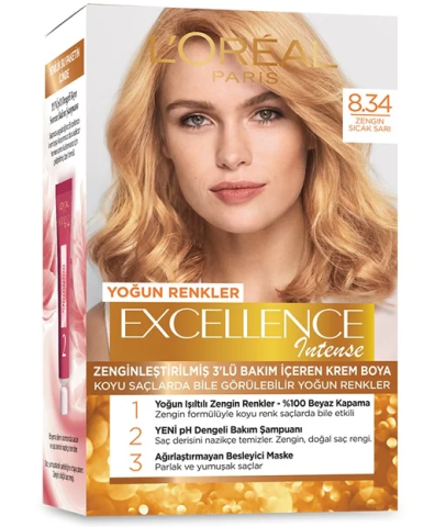 Excellence Intense Boya 8-34 Zengin Sıcak Sarı