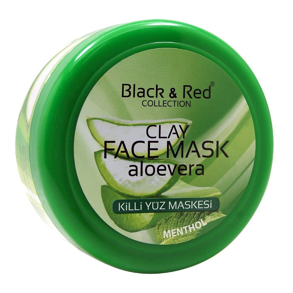 Black Red Clay Face Aloevera Maske