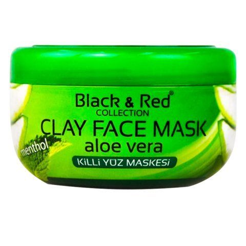 Black Red Clay Face Aloevera Maske