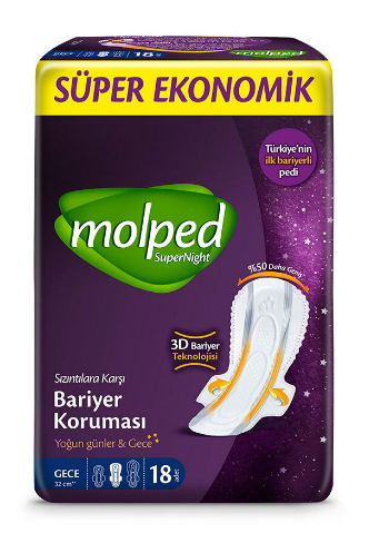 Molped Bariyer Koruma Gece Ped 18 li
