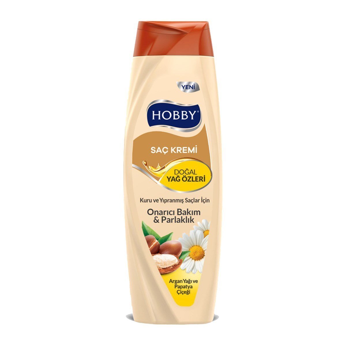 Hobby Kuru ve Yıpranmış Saçlar için Argan Yağı ve Papatya Çiçeği Özlü Saç Kremi 600 ml