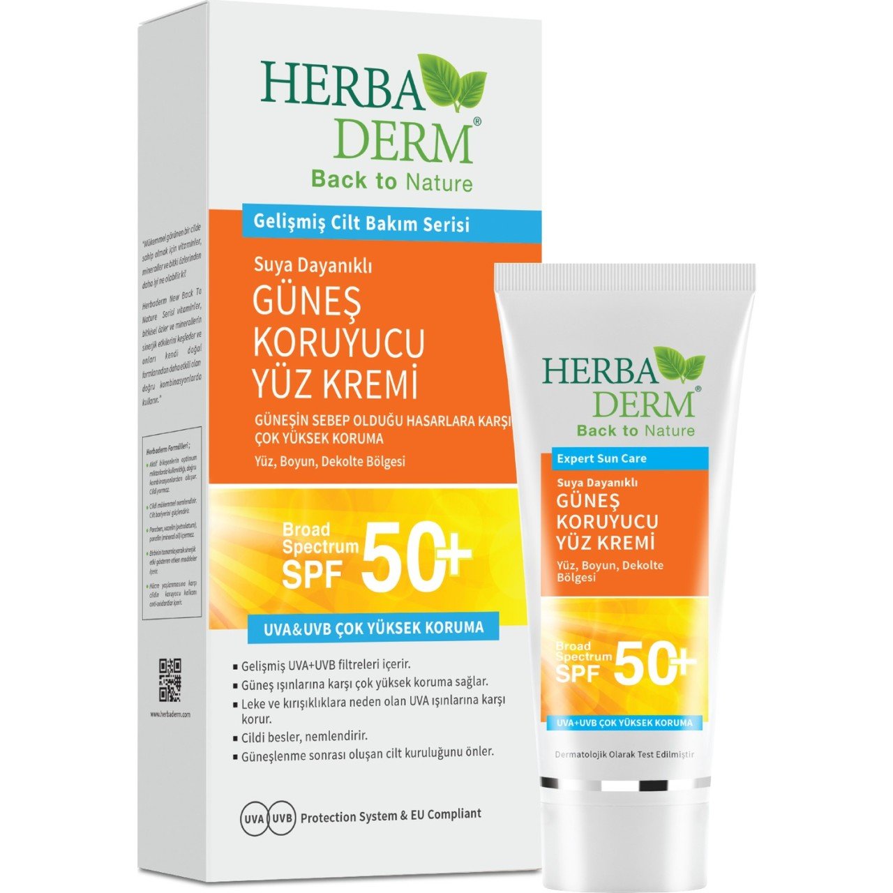Herbaderm Güneş Koruyucu Yüz Kremi 75 ML