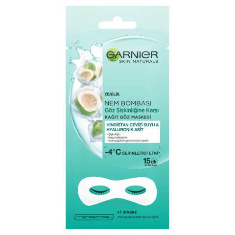 Garnier Göz Şişkinliğine Karşı Hindistan Cevizi & Hyaluronik Asit İçeren  Kağıt Göz Maskesi