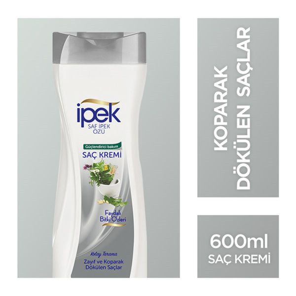 İpek Faydalı Bitki Özleri Zayıf ve Koparak Dökülen Saçlar Saç Kremi 600 ml