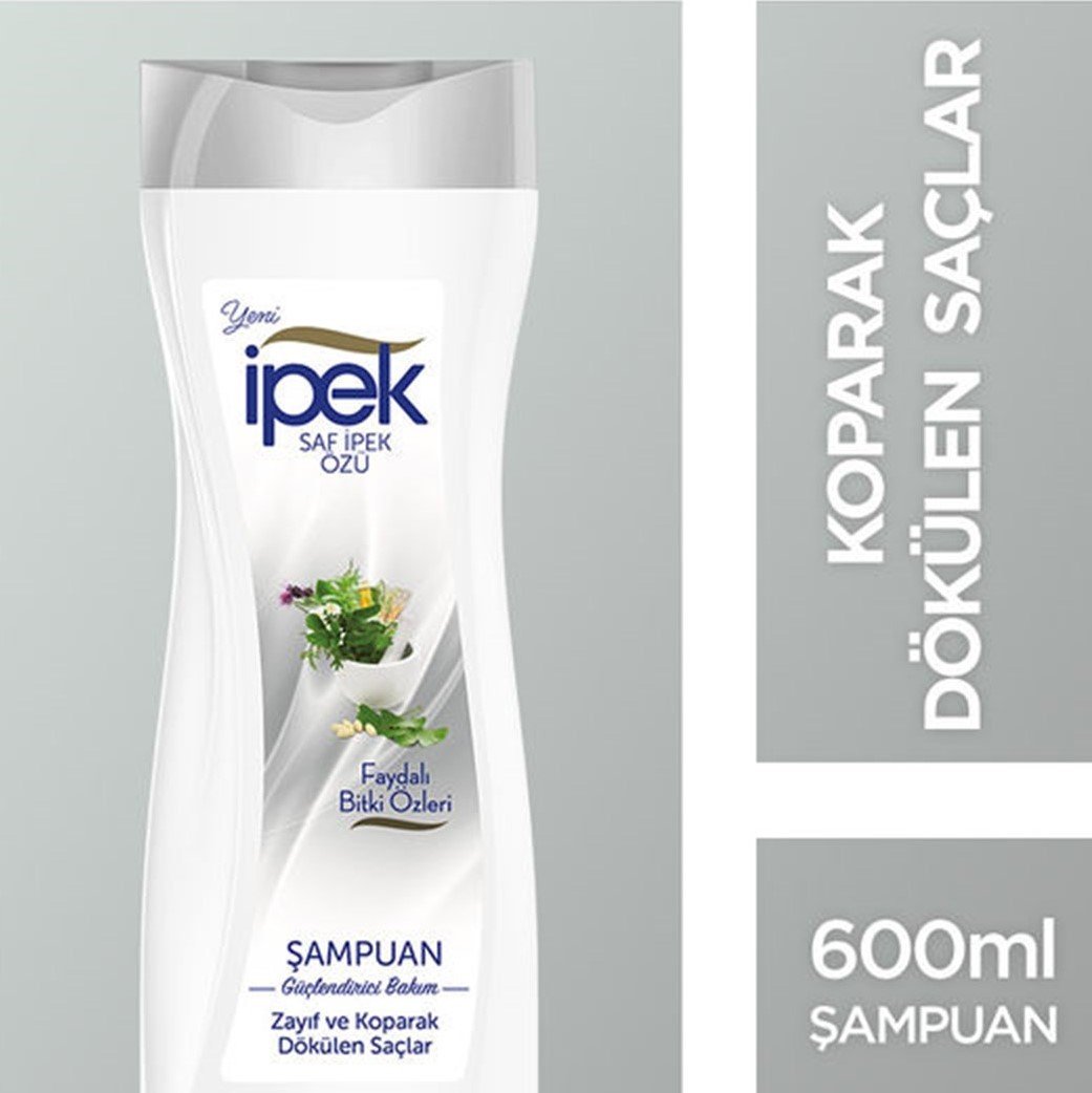 İpek Faydalı Bitki Özleri Zayıf ve Koparak Dökülen Saçlar için Şampuan 600 ml