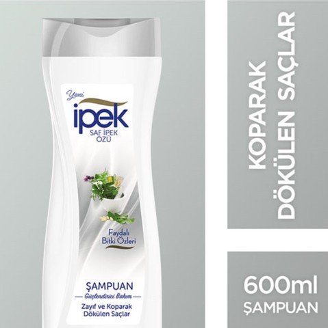 İpek Faydalı Bitki Özleri Zayıf ve Koparak Dökülen Saçlar için Şampuan 600 ml