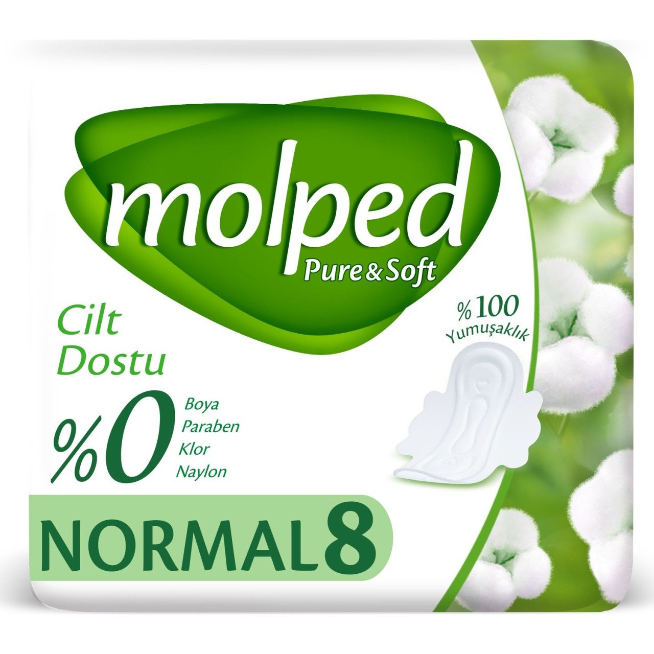 Molped Pure & Soft  Hijyenik Ped Normal 8 Adet