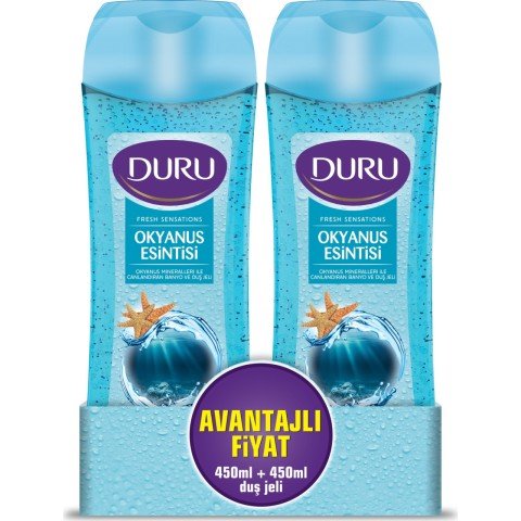 Duru Okyanus Esintisi  2'li  Avantajlı Fiyat  450+450 ml Duş Jeli