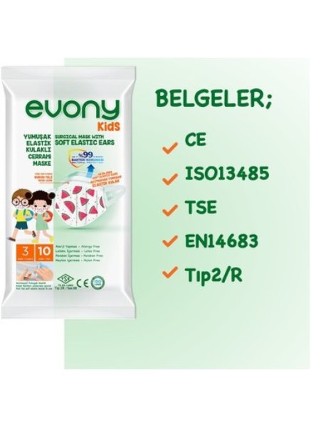 Evony Çoçuk Maskesi 10'lu
