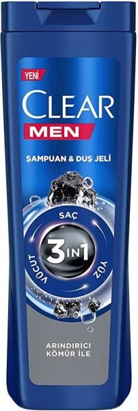 CLEAR MEN ŞAMPUAN VE DUŞ JELİ ARINDIRICI KÖMÜR 350 ML