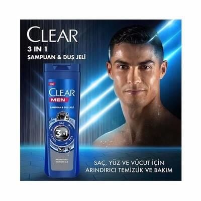 CLEAR MEN ŞAMPUAN VE DUŞ JELİ ARINDIRICI KÖMÜR 350 ML
