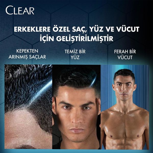 CLEAR MEN ŞAMPUAN VE DUŞ JELİ ARINDIRICI KÖMÜR 350 ML