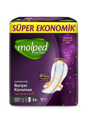 Molped Supernıght Bariyer Koruma 14'lü Gece Ped