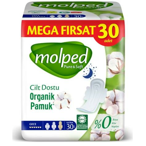 MOLPED PURE SOFT ORGANİK PED 30 LU