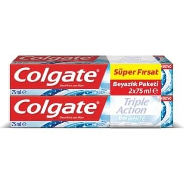 COLGATE TRİPLE ACTİON XTRA WHİTE DİŞ MACUNU 75 ML+75 ML