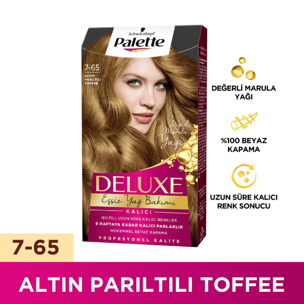 Palette Deluxe Saç Boyası 7-65 Altın Parıltılı Toffee