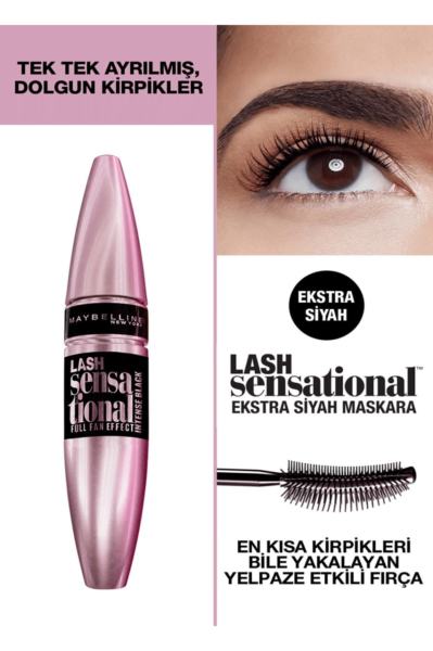 Maybelline Lash Sensational İntense Black (Ekstra Siyah) Mascara