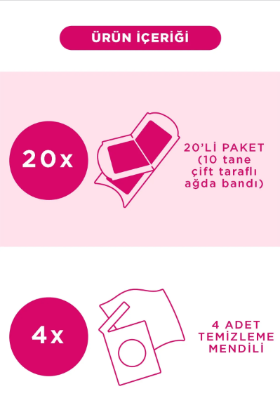 Veet Sir Ağda Bant Yüz Bölgesi İçin 20'li