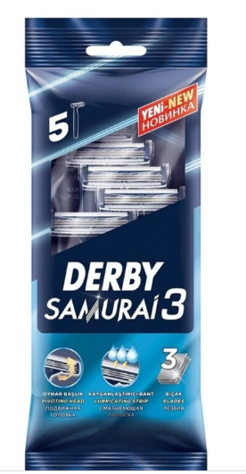 Derby Samurai 3 Bıçaklı 5 Adet Tıraş Bıçağı