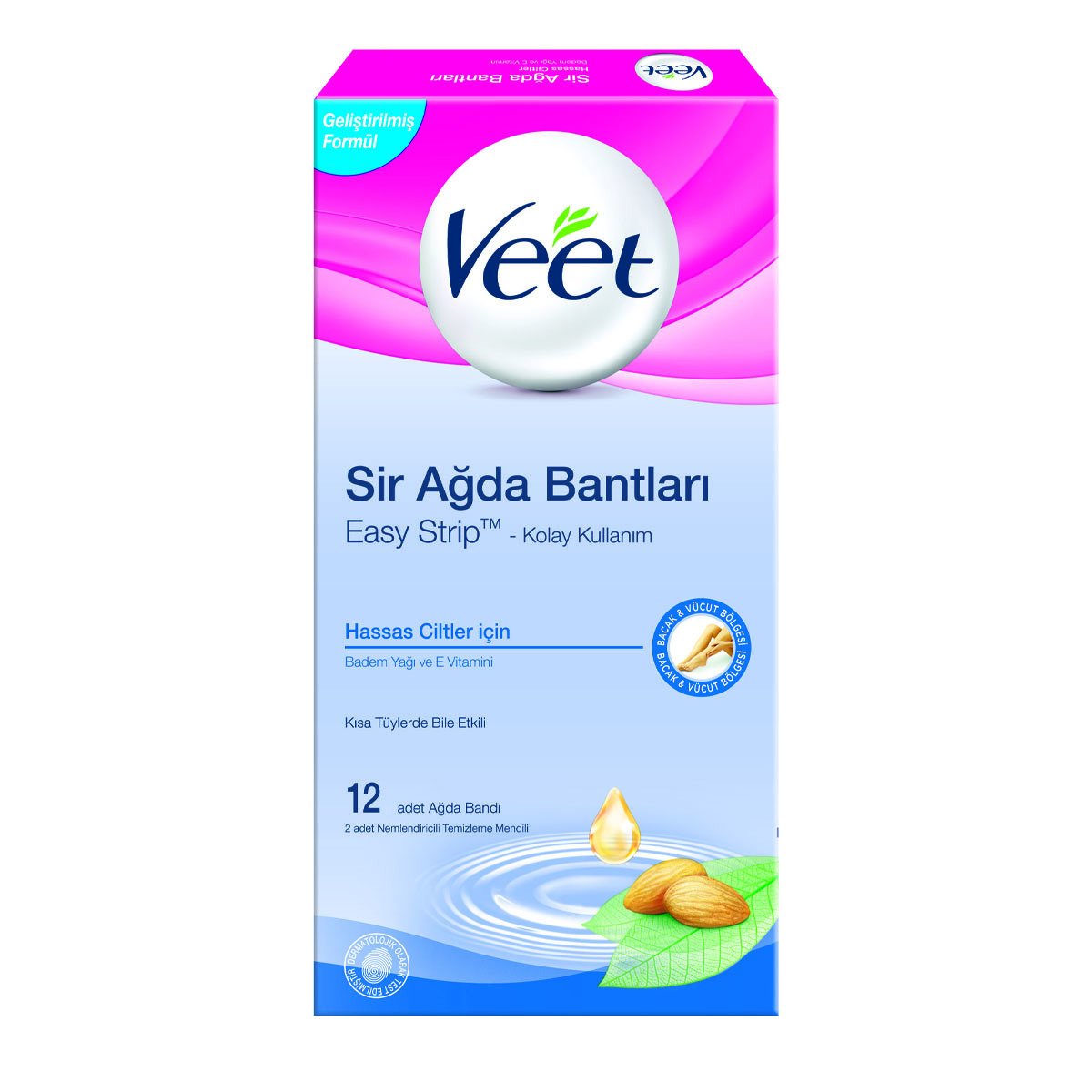 Veet Hassas Ciltler Sir Ağda Bantları 12 Adet