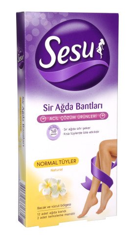 Sesu Normal Tüyler Sir Ağda Bantları 12 Adet