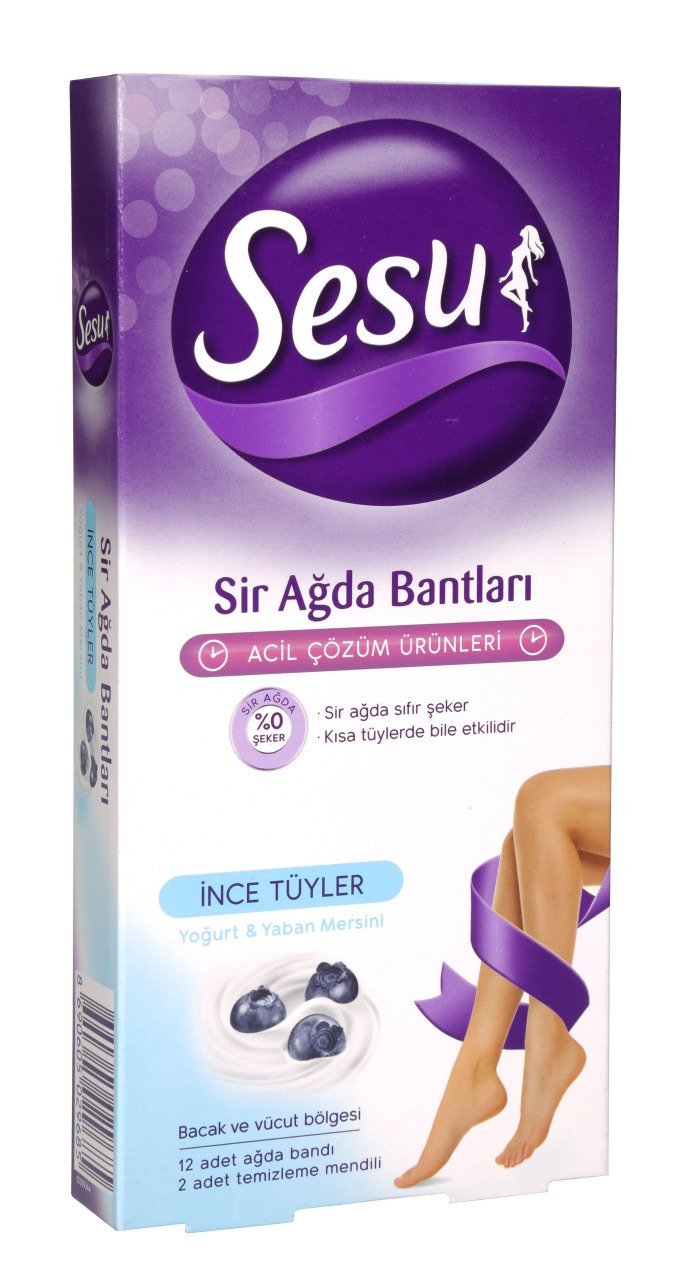 Sesu İnce Tüyler Sir Ağda Bantları 12 Adet