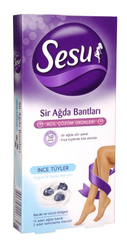 Sesu İnce Tüyler Sir Ağda Bantları 12 Adet