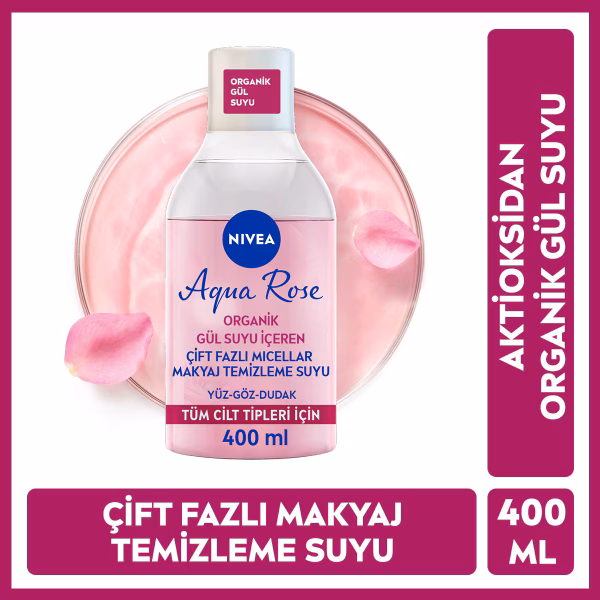 NİVEA MAKYAJ TEMİZLEME SUYU 400 ML GÜLSUYU İÇEREN