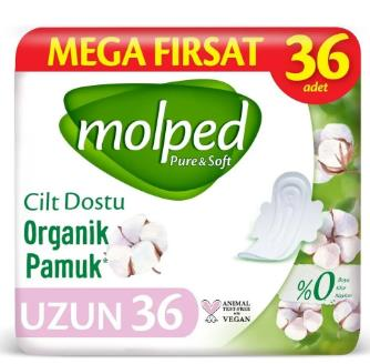 MOLPED PURE SOFT ORGANİK PAMUK UZUN 36 Lİ