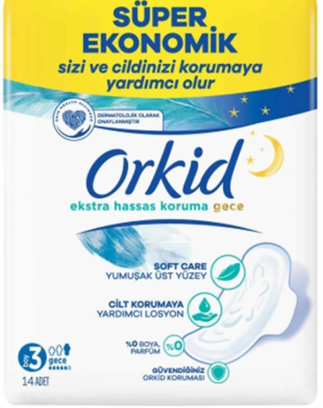 Orkid Hijyenik Extra Hassas Ped 14' lü