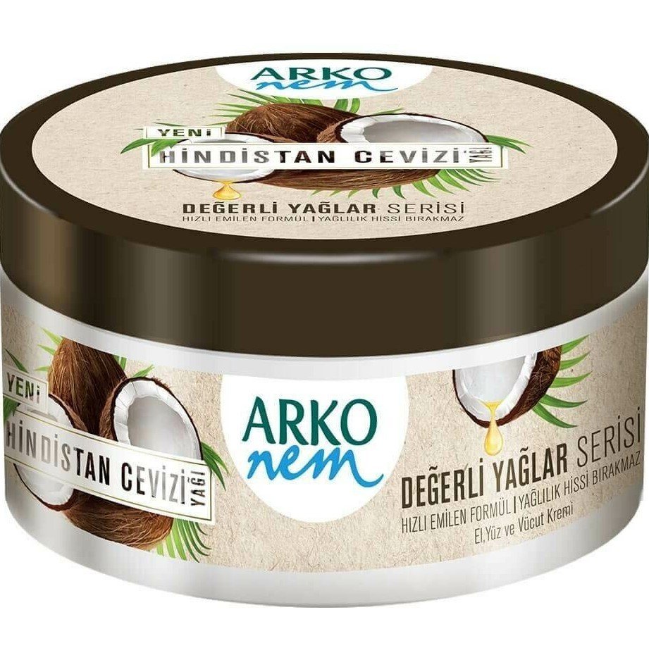 Arko Nem Değerli Yağlar Serisi Hindistan Cevizi Yağı Krem 250 ML