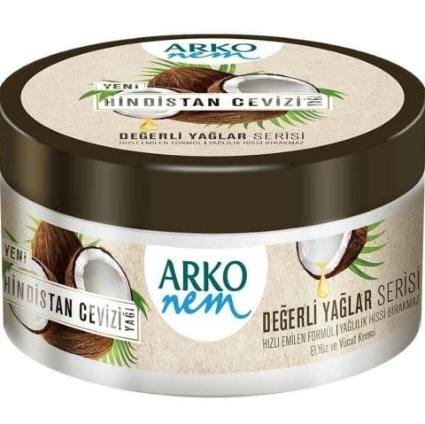 Arko Nem Değerli Yağlar Serisi Hindistan Cevizi Yağı Krem 250 ML