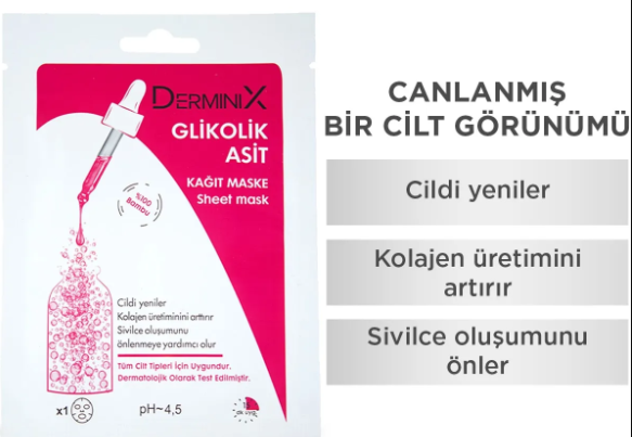 Derminix Glikolik Asit Kağıt Maske
