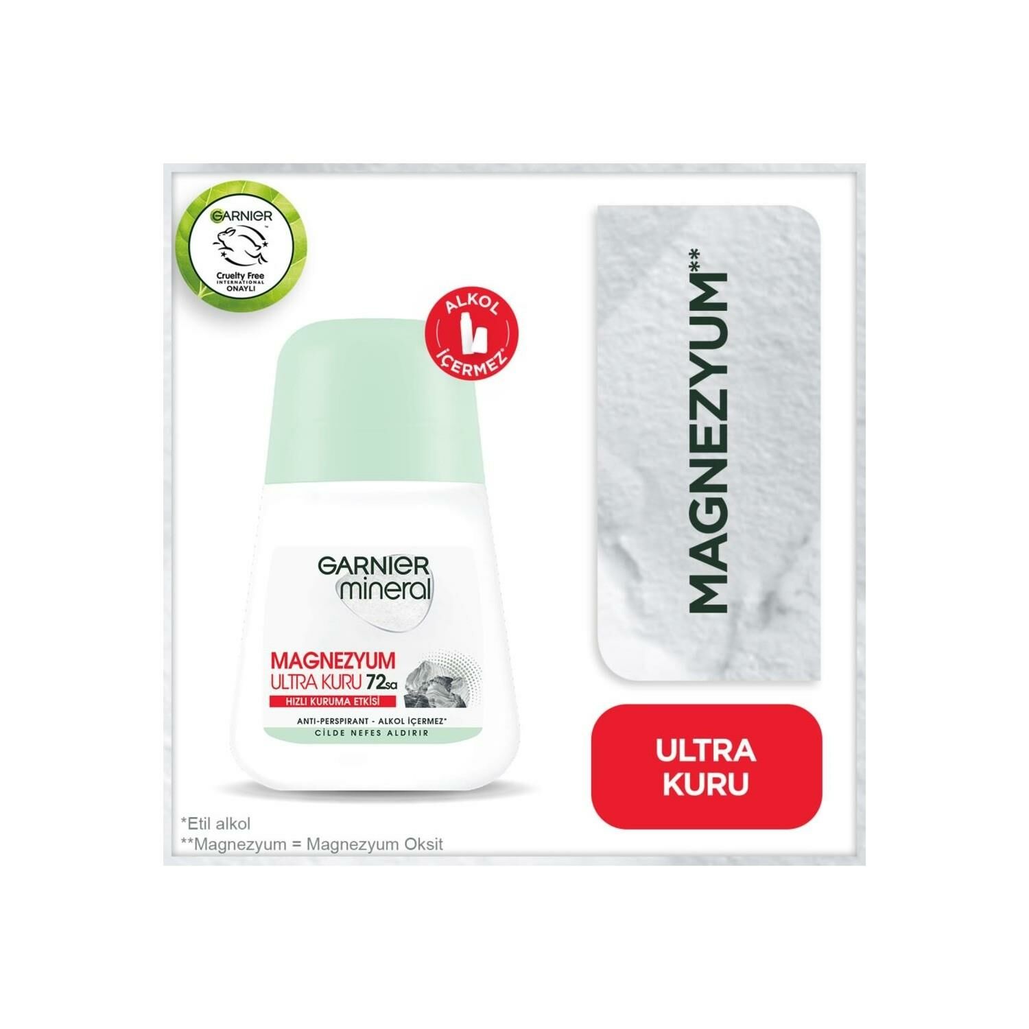 GARNİER  MİNAREL MAGNEZYUM ULTRA KURU ROLLON