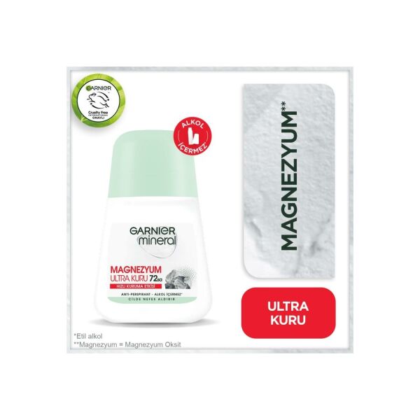 GARNİER  MİNAREL MAGNEZYUM ULTRA KURU ROLLON