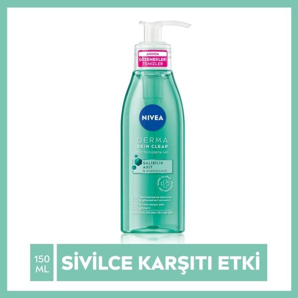 NİVEA DERMA SKIN CLEAR YÜZ TEMİZLME JELİ 150 ML
